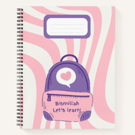 Rosa "Bismillah, vamos aprender!" Caderno