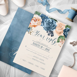 Rosa Blue/Peach Wedding RSVP ID584