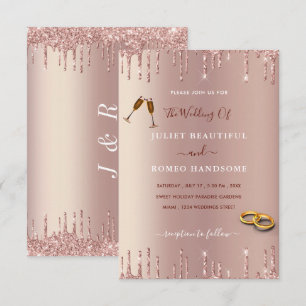 Rosa Blush Dourado Drives de Luxo Convite para Cas