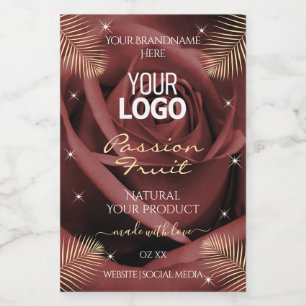 Rosa Borgonha com Logotipo de Etiquetas de Produto
