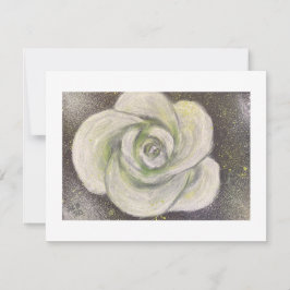 Rosa branca abstrata em cartão de fundo preto