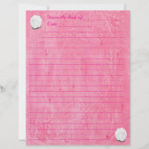Rosa Branca em Papel Timbrado Rosa