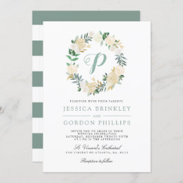 Rosa Branca Strike| Convite de casamento de Monogr