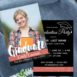 Rosa branco preto | Cartão de Graduação de Fotogra