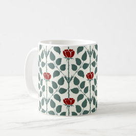 Rosa Briar de Voysey, caneca vermelha escura de ca