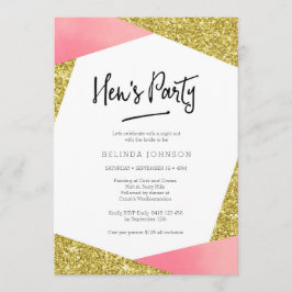 Rosa & brilho do convite de festas | da galinha