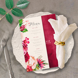 Rosa Burgundy/Cream Wedding Menu ID584