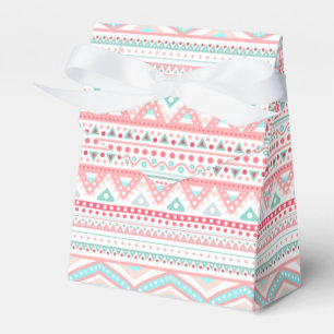 Rosa & caixa tribal do favor de DesignTent da