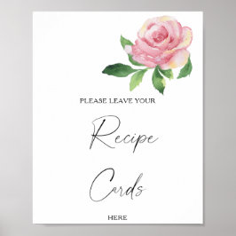 Rosa - Cartão de receita aqui Poster