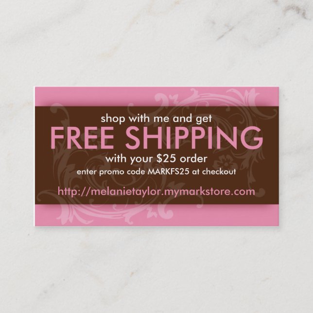 Rosa & cartão do Promo de Brown (Frente)