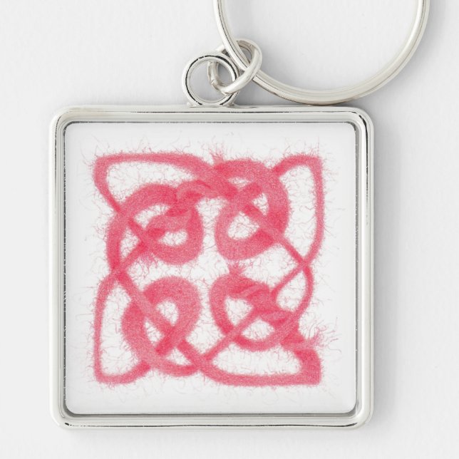 ROSA CELTIC KNOT Premium Square Chaveiro (Frente)
