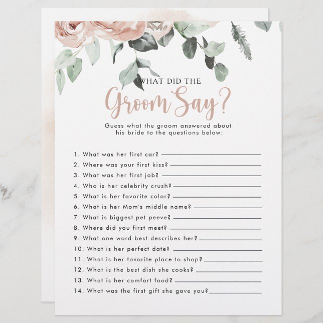 Rosa Chá de panela O que o noivo disse (Frente/Verso)