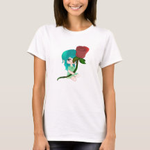 Rosa Chibi Com Rosa T-Shirt
