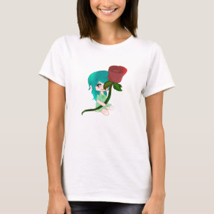 Rosa Chibi Com Rosa T-Shirt