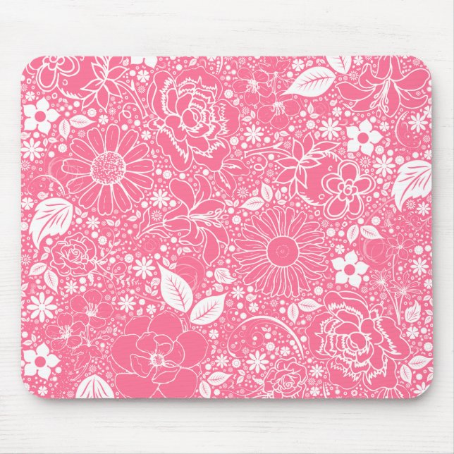 Rosa claro de Beleza Botânica MOUSEPAD (Frente)