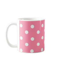 Rosa com a caneca de pontos brancos