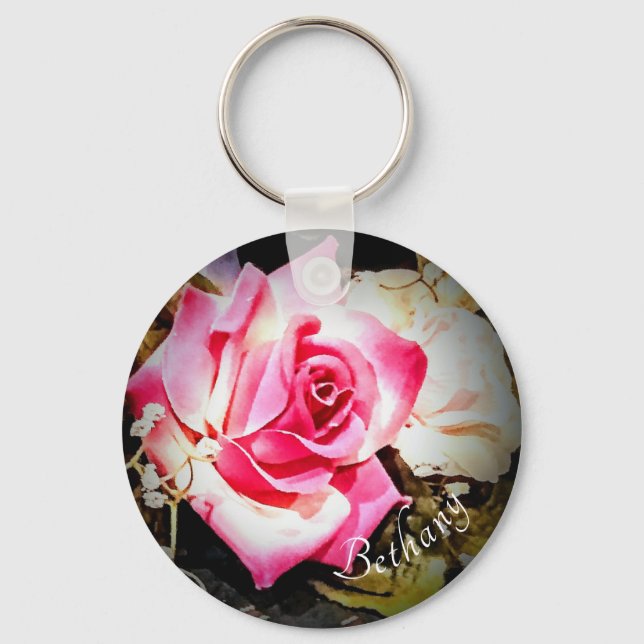 Rosa com Chaveiro de nome (Frente)