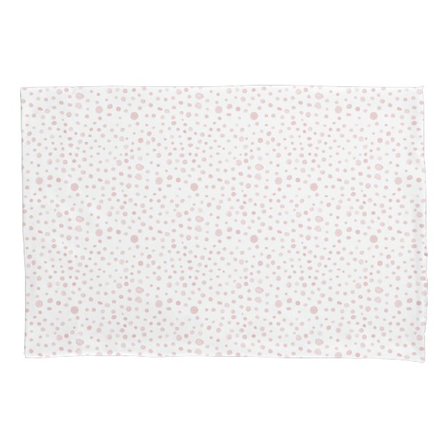 Rosa Confetti Watercolor Dots Pillowcase (Frente)