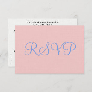 Rosa cor-de-rosa Pastel Azul RSVP de Casamento