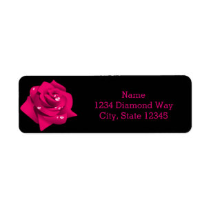 Rosa Cor-de-Rosa Quente em Etiquetas de Endereço P
