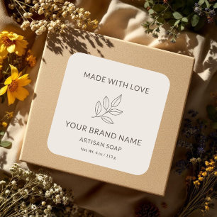 Rosa Corado Etiqueta Minimalista Personalizada Spr