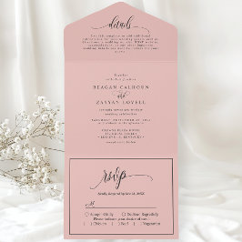 Rosa Coral Macio Moderno Script Simples