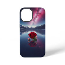 Rosa Cósmica: Reflexo da Galáxia no Lago Sereno