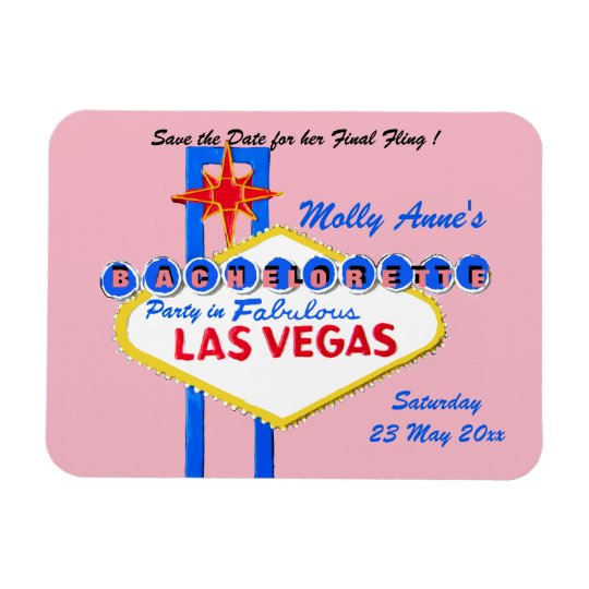 Rosa da festa de solteira de Las Vegas Nevada Íman