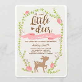 Rosa da menina da floresta do convite do chá de
