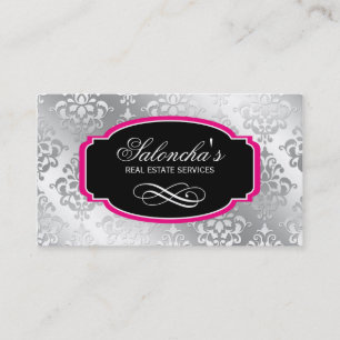 Rosa da prata do cartão de visita dos bens