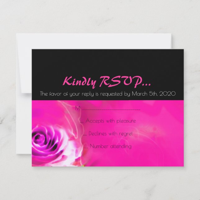 Rosa DE ÁGUA NEON Bat Mitzvah RSVP (Frente)