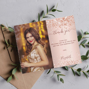 Rosa de aniversário de orçamento blush obrigado de