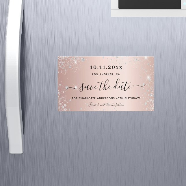 Rosa de aniversário imã salve a data de ouro (Criador carregado)