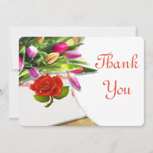 Rosa de Aquarela e Cartões de agradecimentos de Tu