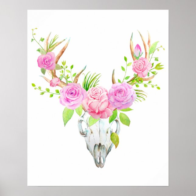 Rosa de Aquarela Impressão de Arte Crônica (Frente)
