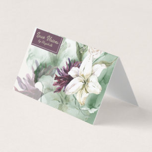 Rosa de Aquarela, Lily, Magnolia Cartão de visita