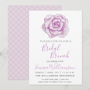Rosa de Aquarela Puro   Convite Bridal Brunch