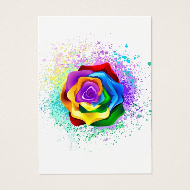 Rosa de arco-íris colorido (Frente)