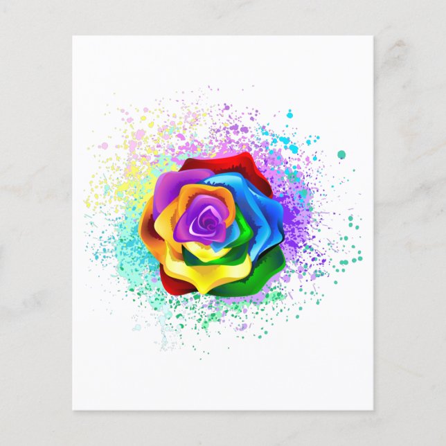 Rosa de arco-íris colorido (Frente)