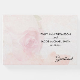 Rosa de Blush de Aquarela | Livro de Convidados de