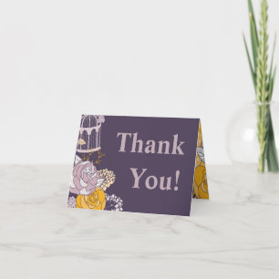 Rosa de Cartões de agradecimentos de ameixa de plá