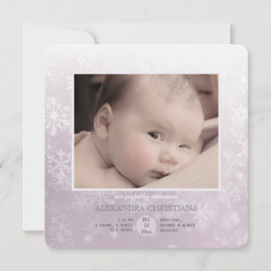 Rosa de Chegada de inverno Sq. Anúncio de nascimen