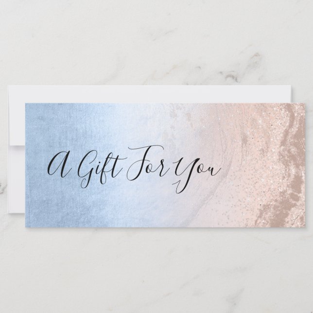 Rosa de cobre, dourada, brilho e maquiagem azul (Frente)