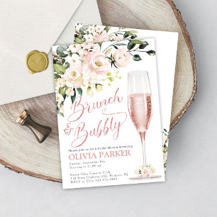 Rosa de Convite para Chá de Brunch e Borracha