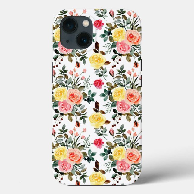 Rosa de cor vermelha rosa e amarela (Verso)