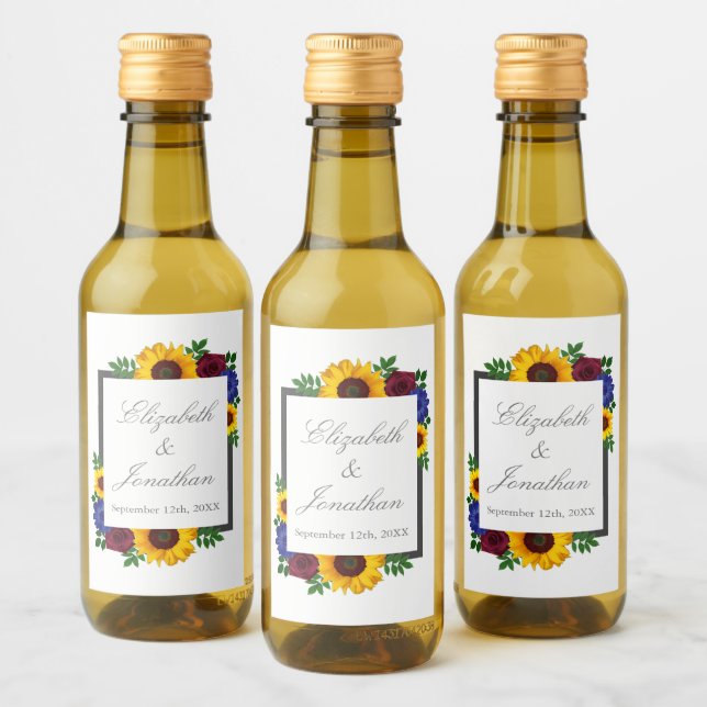 Rosa de Girassol Floral Casamento (Garrafas)