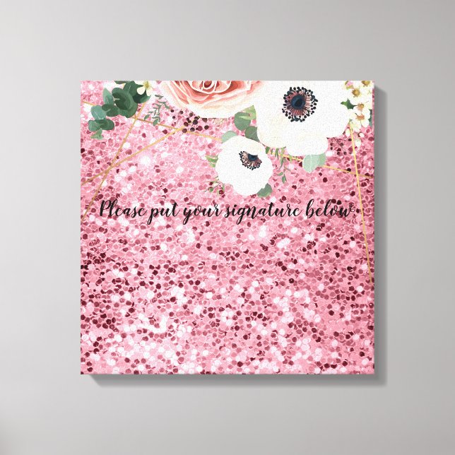 rosa de Jardim Geométrico com Canvas de de de 20"x (Frente)