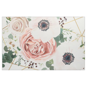 rosa de Jardim Geométrico com Tecido de Algodão