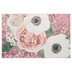 rosa de Jardim Geométrico com Tecido de Algodão 