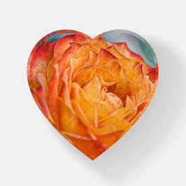 Rosa de Laranja Vidro Coração
